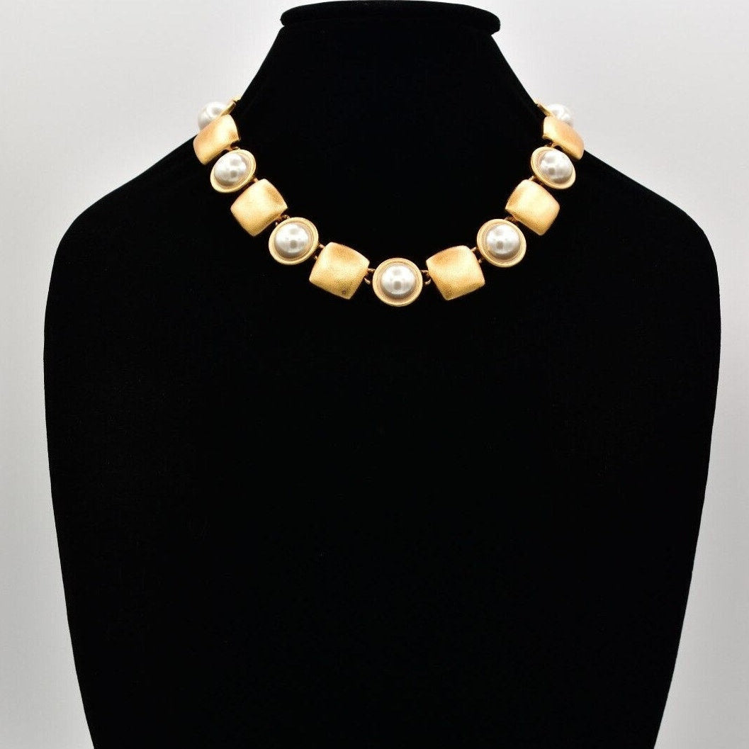 Anne Klein Chunky Pearl Collar Necklace