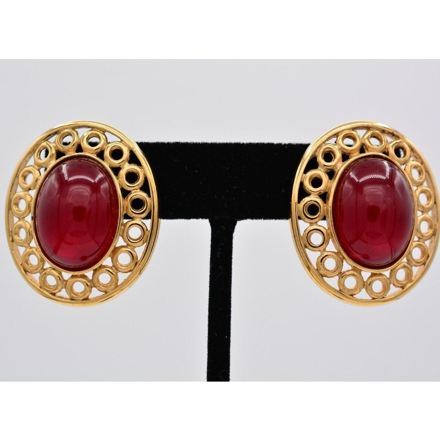 Givenchy Red Cabochon Earrings