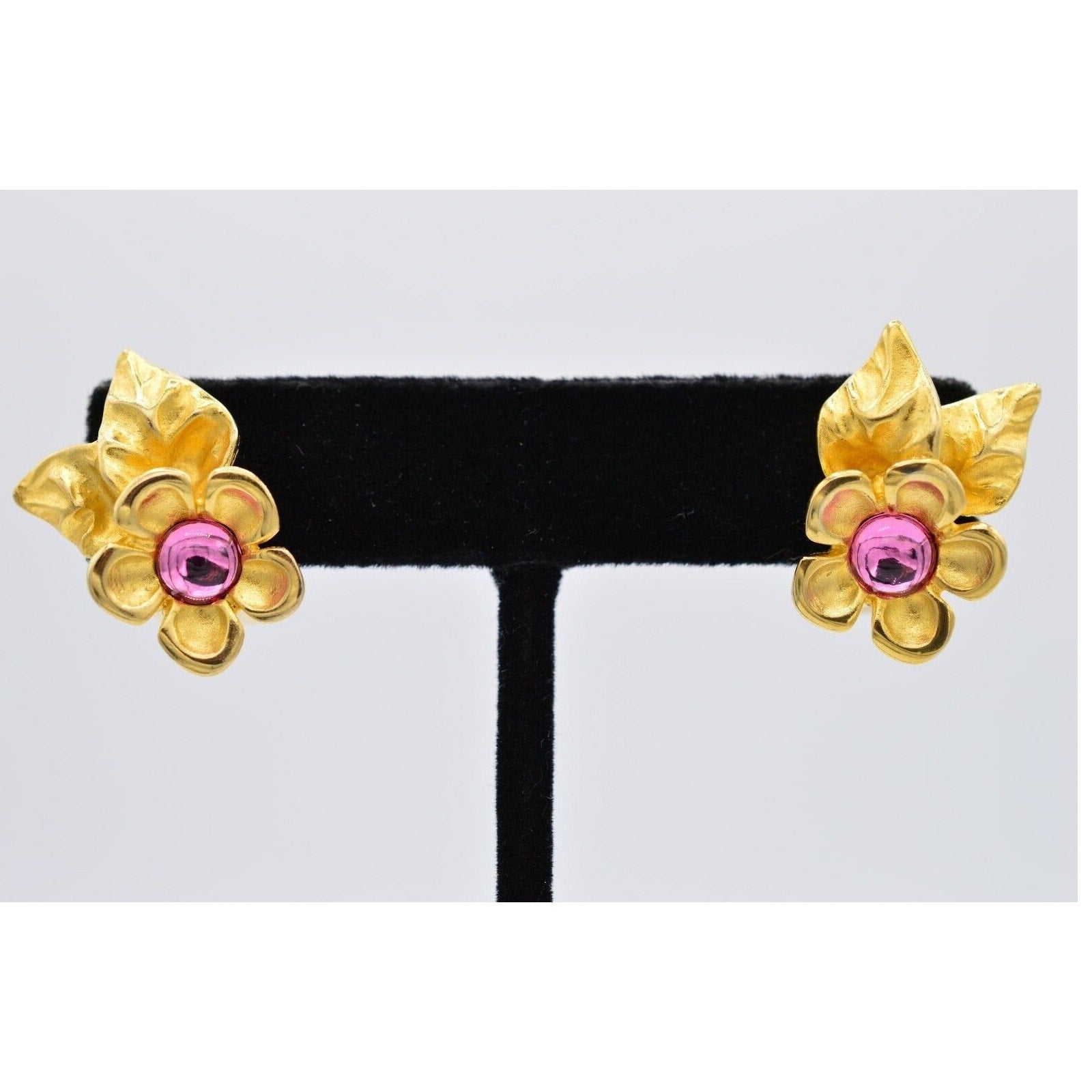 Givenchy Pink Cabochon Flower Earrings