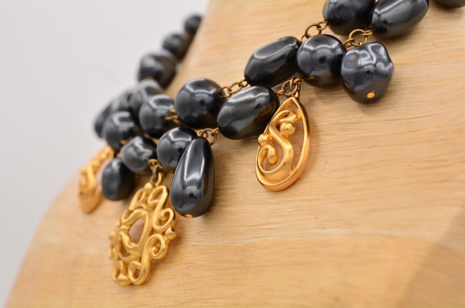 Monet Chunky Black Pearl Necklace