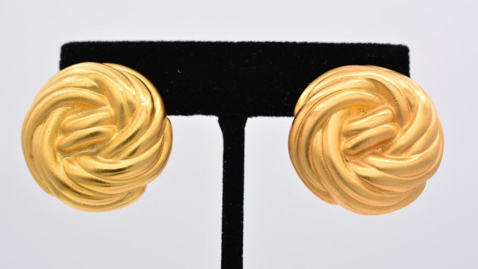 Anne Klein Round Brushed Gold Earrings,