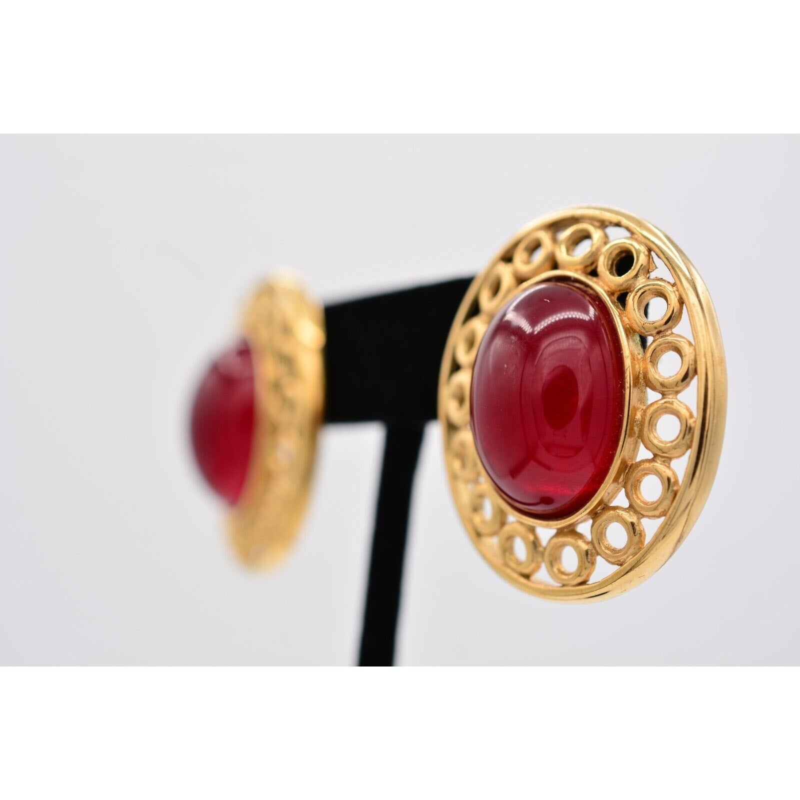Givenchy Red Cabochon Earrings