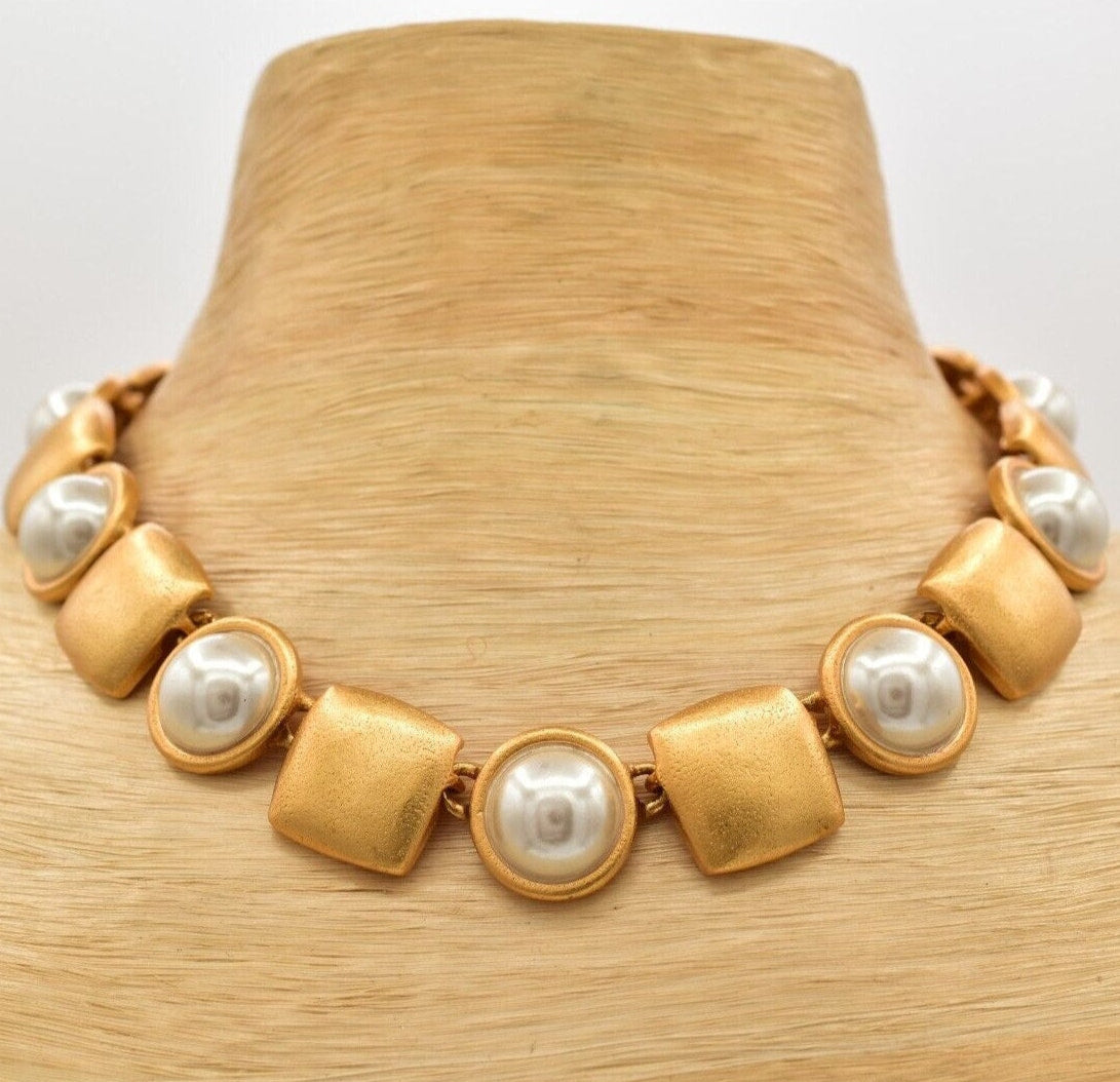 Anne Klein Chunky Pearl Collar Necklace