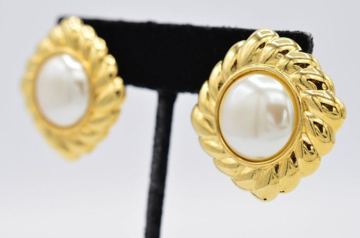 Monet Vintage Pearl Earrings