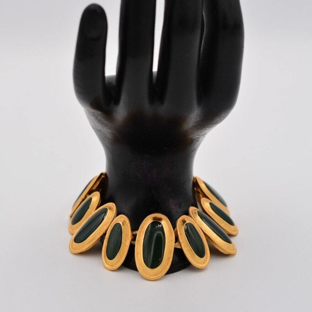 Anne Klein Teal and Matte Gold Bracelet