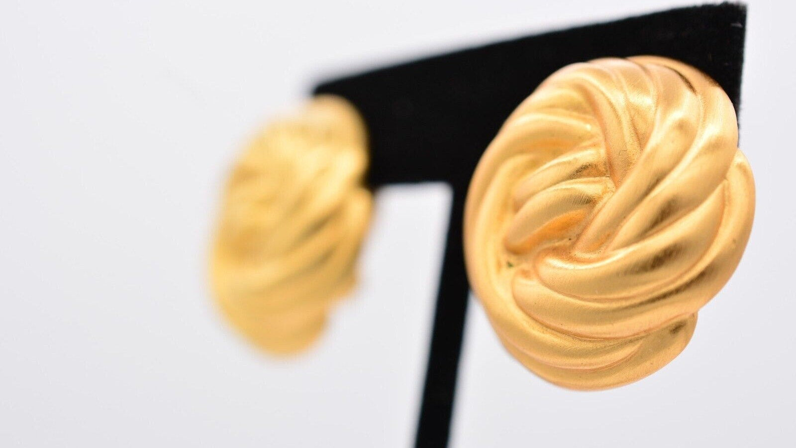 Anne Klein Round Brushed Gold Earrings,