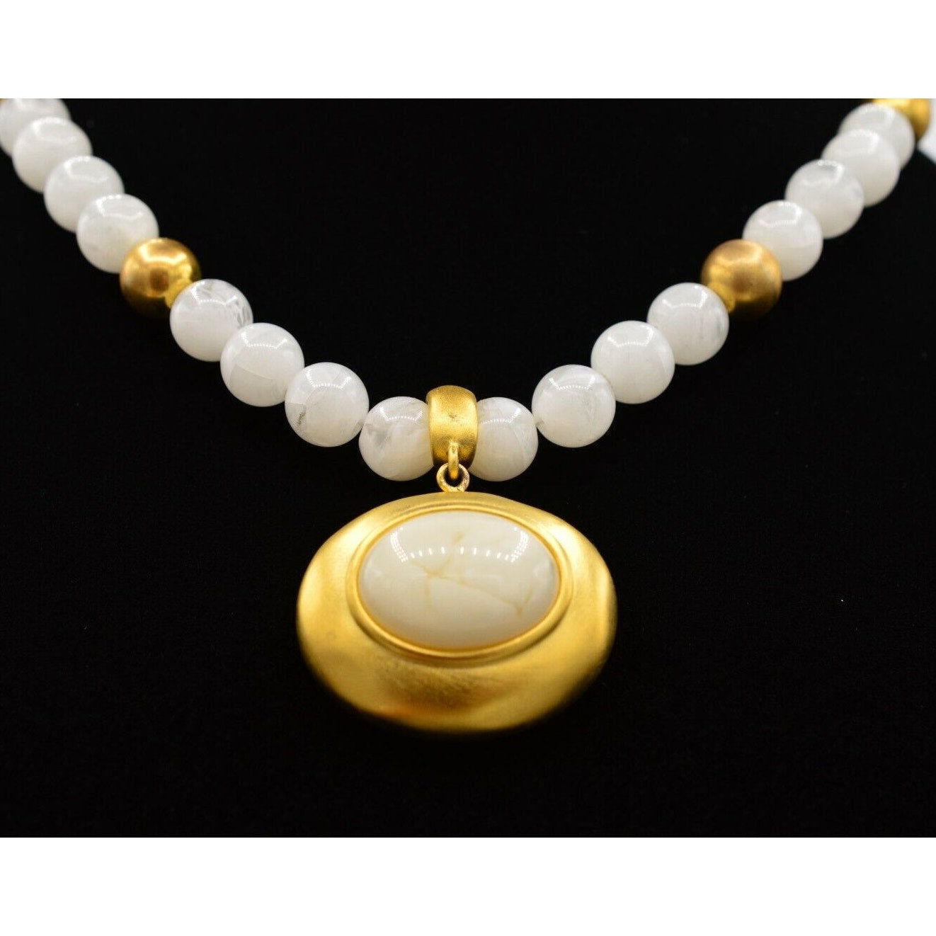 Givenchy White & Gold Beaded Necklace