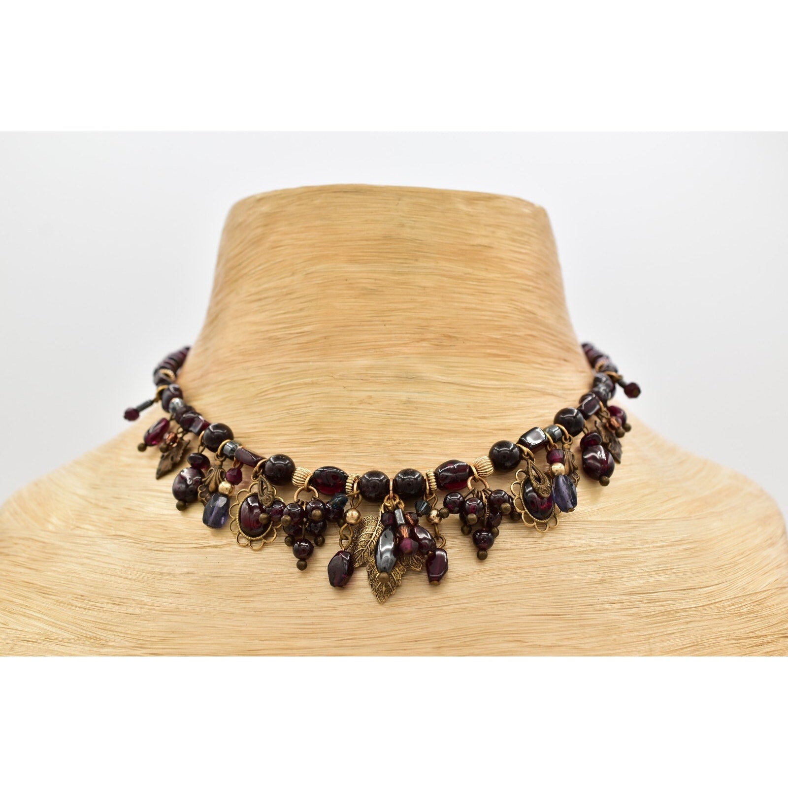 Ann Cichon Glass Beaded Charm Necklace