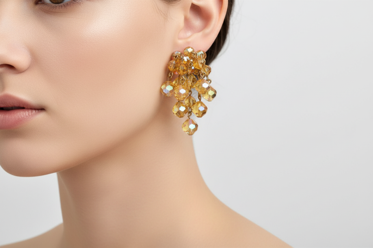 Laguna Orange Drip Chandelier Earrings