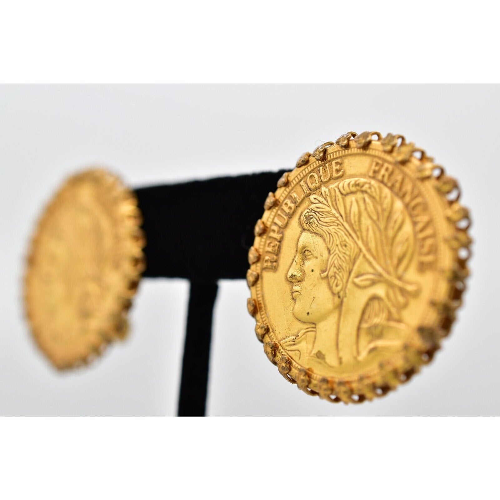 Miriam Haskell French Coin Earrings