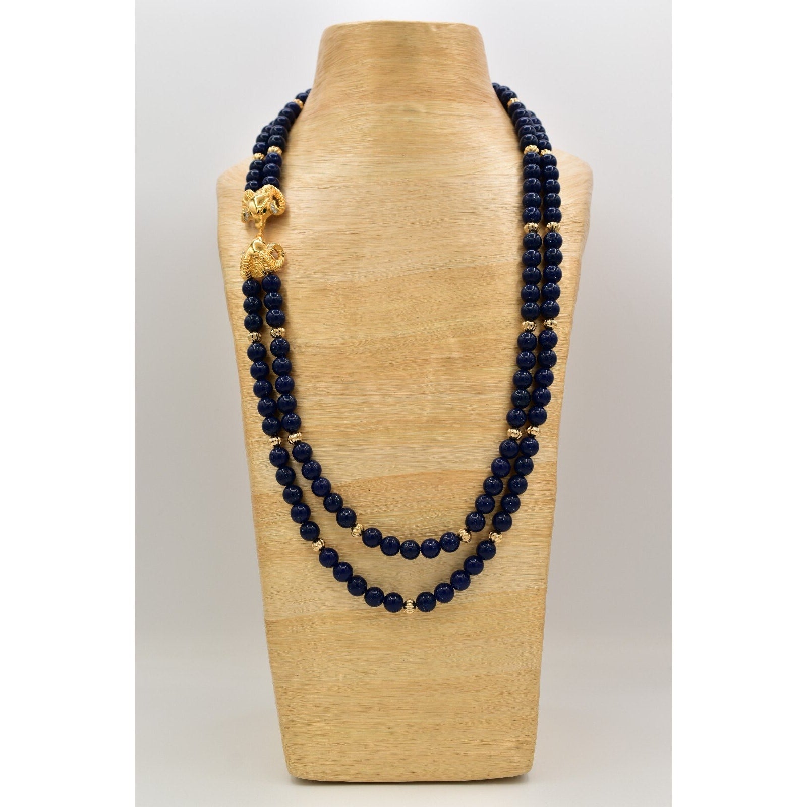 KJL Avon Beaded Ram Necklace