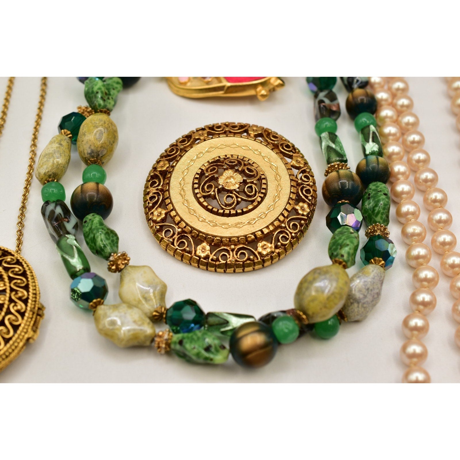 Vintage Jewelry Lot 15 Pieces | Estate Collection Necklaces Earrings Brooches