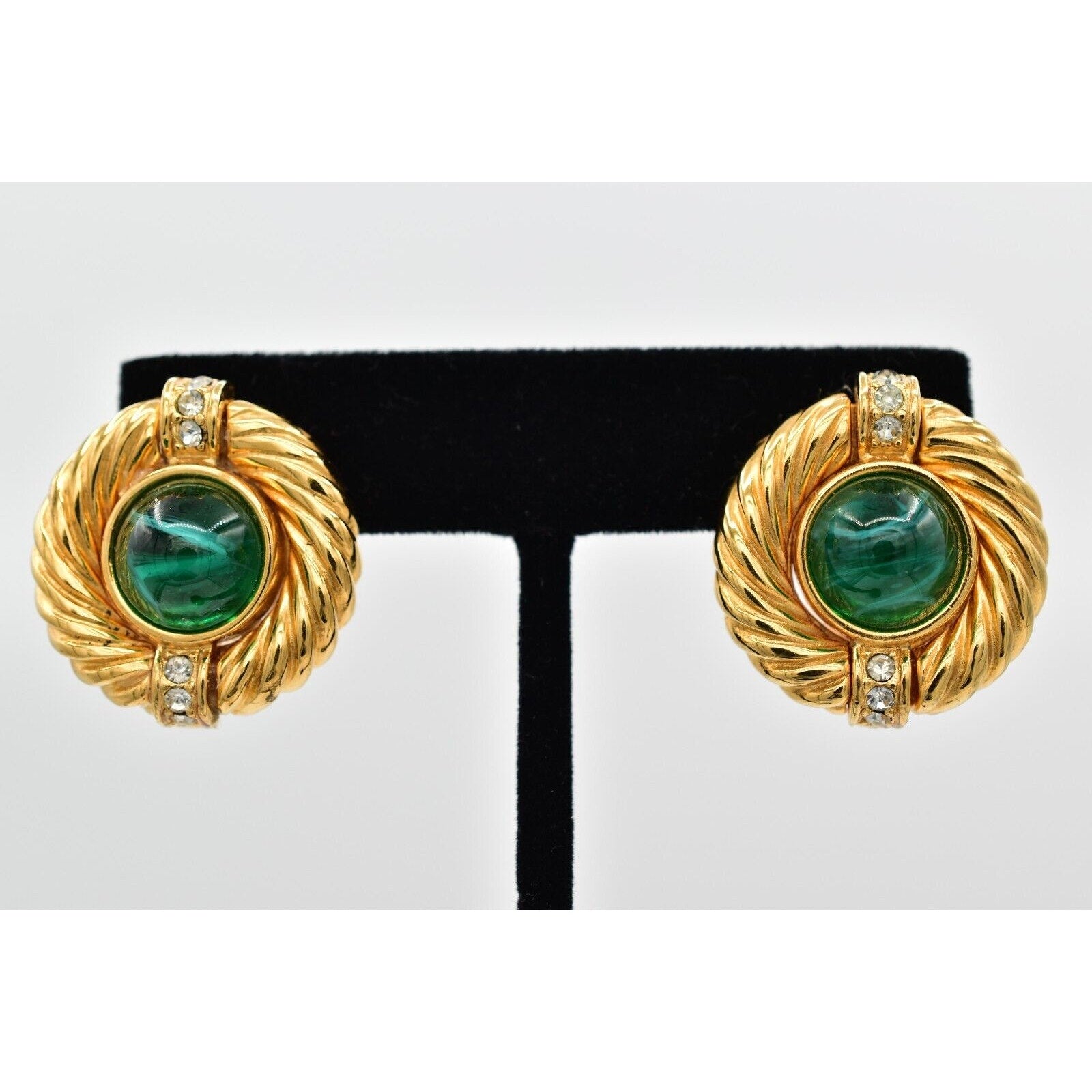 Givenchy Green Cabochon Earrings