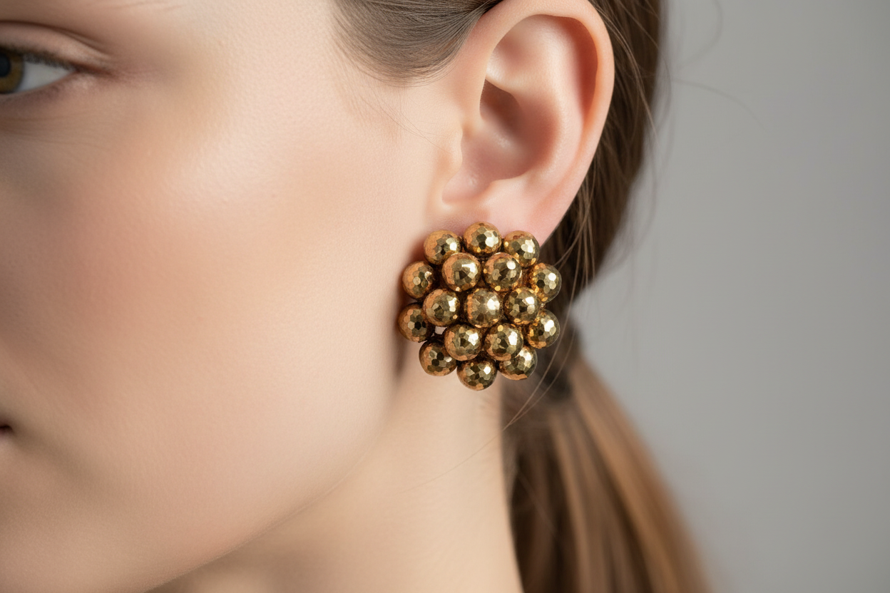 Laguna Bronze Disco Ball Earrings