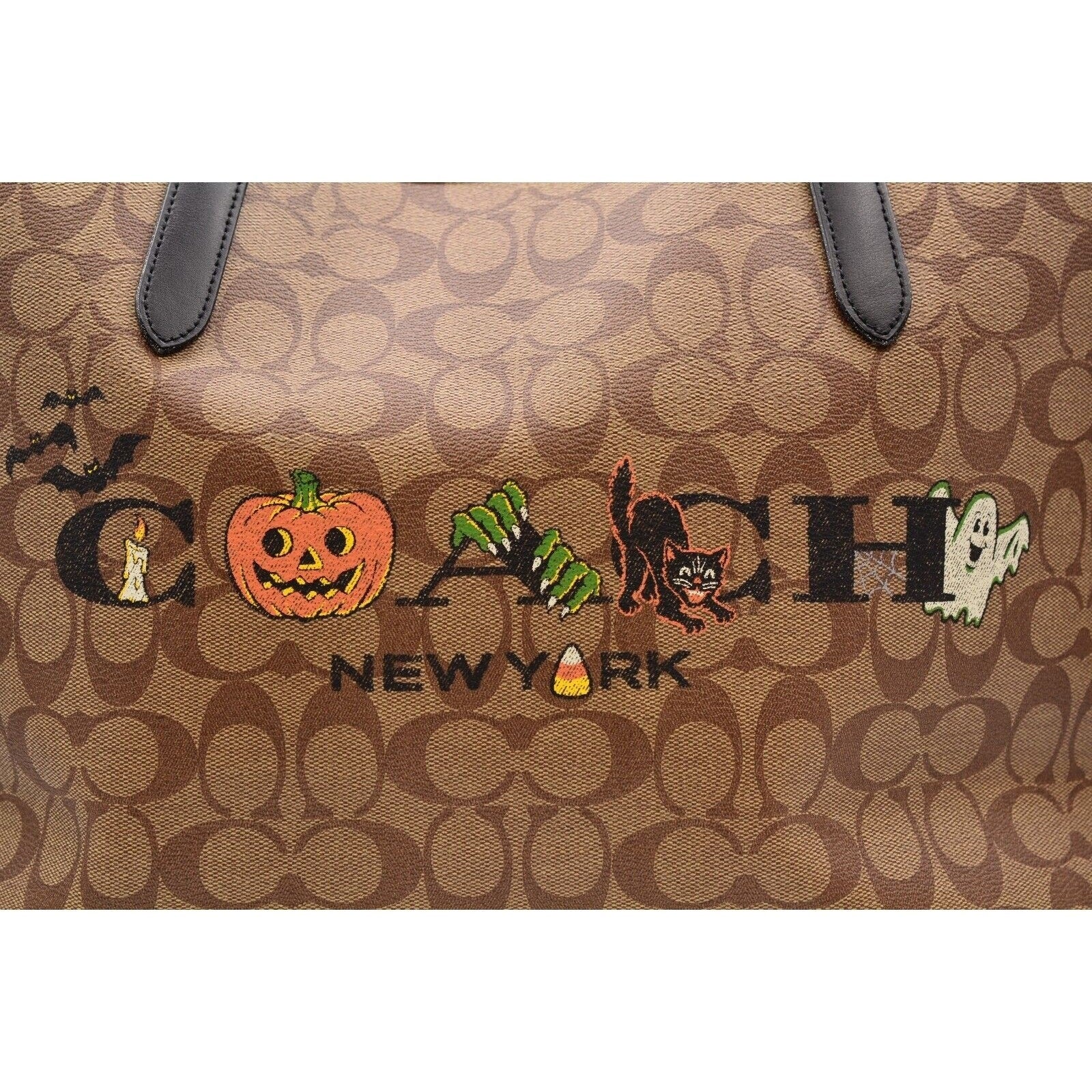 Coach 2022 Signature Halloween City Tote In Signature Canvas