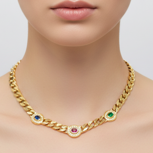 Christian Dior Cabochon Collar Necklace