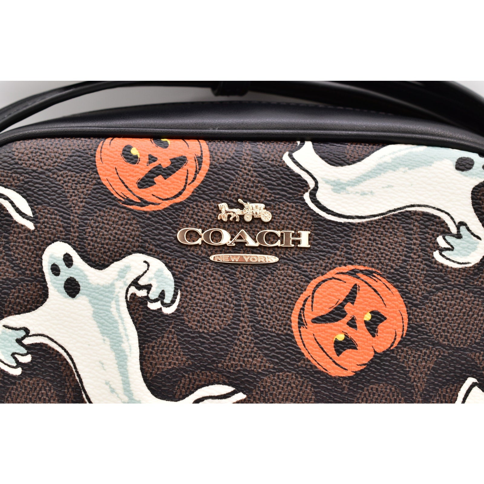 Coach Halloween Mini Jamie Camera Bag with Pumpkin Ghost Print