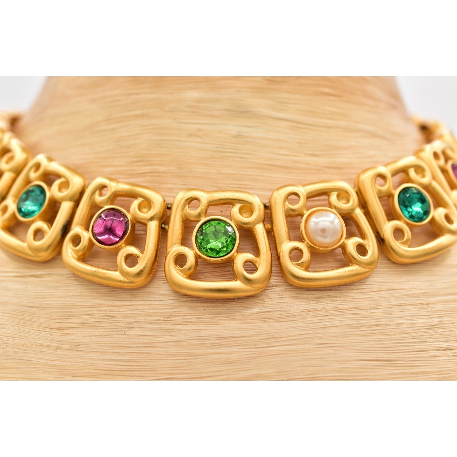 Givenchy Vintage Cabochon Collar Necklace