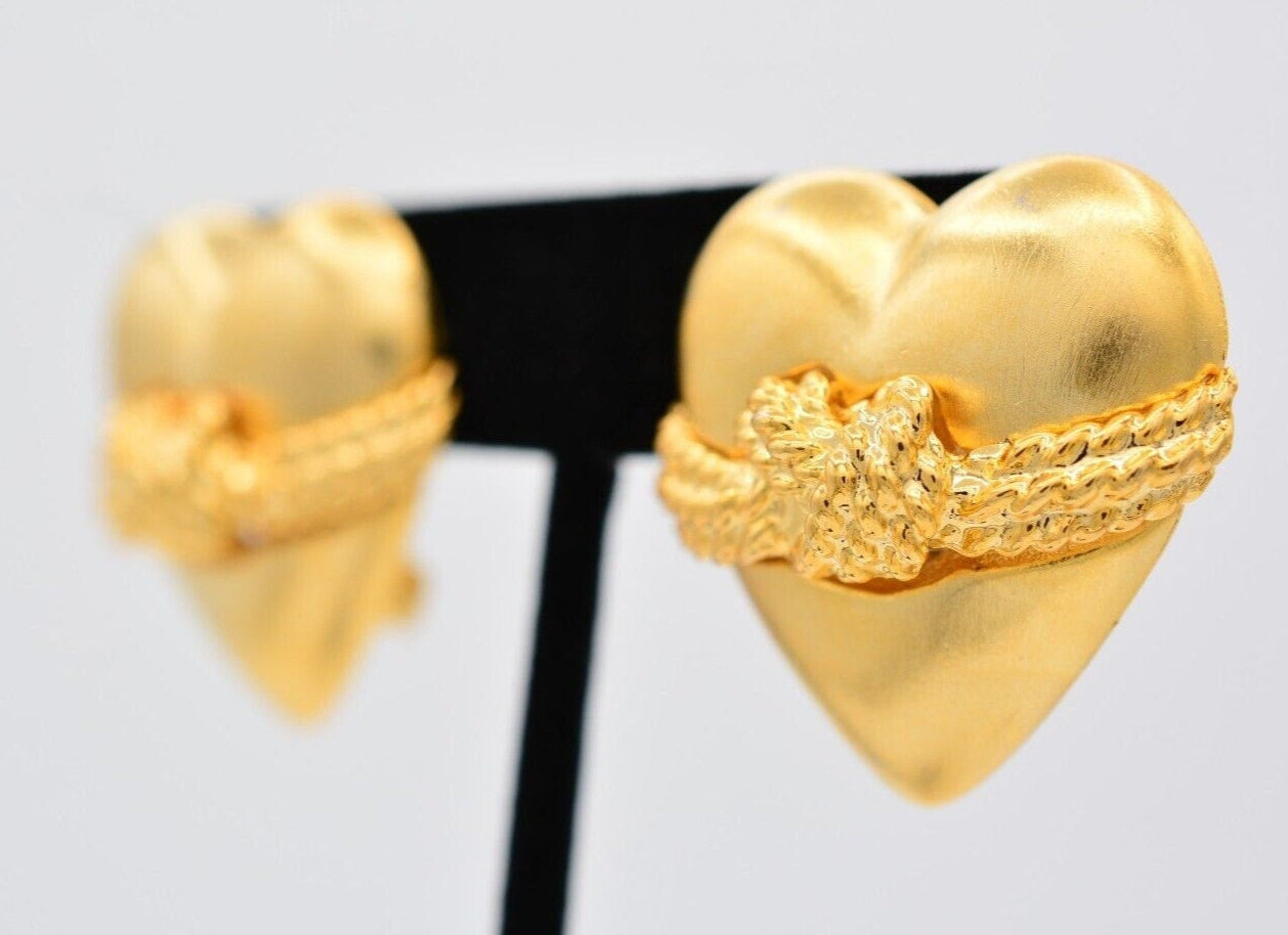 Vintage Matte Heart Earrings