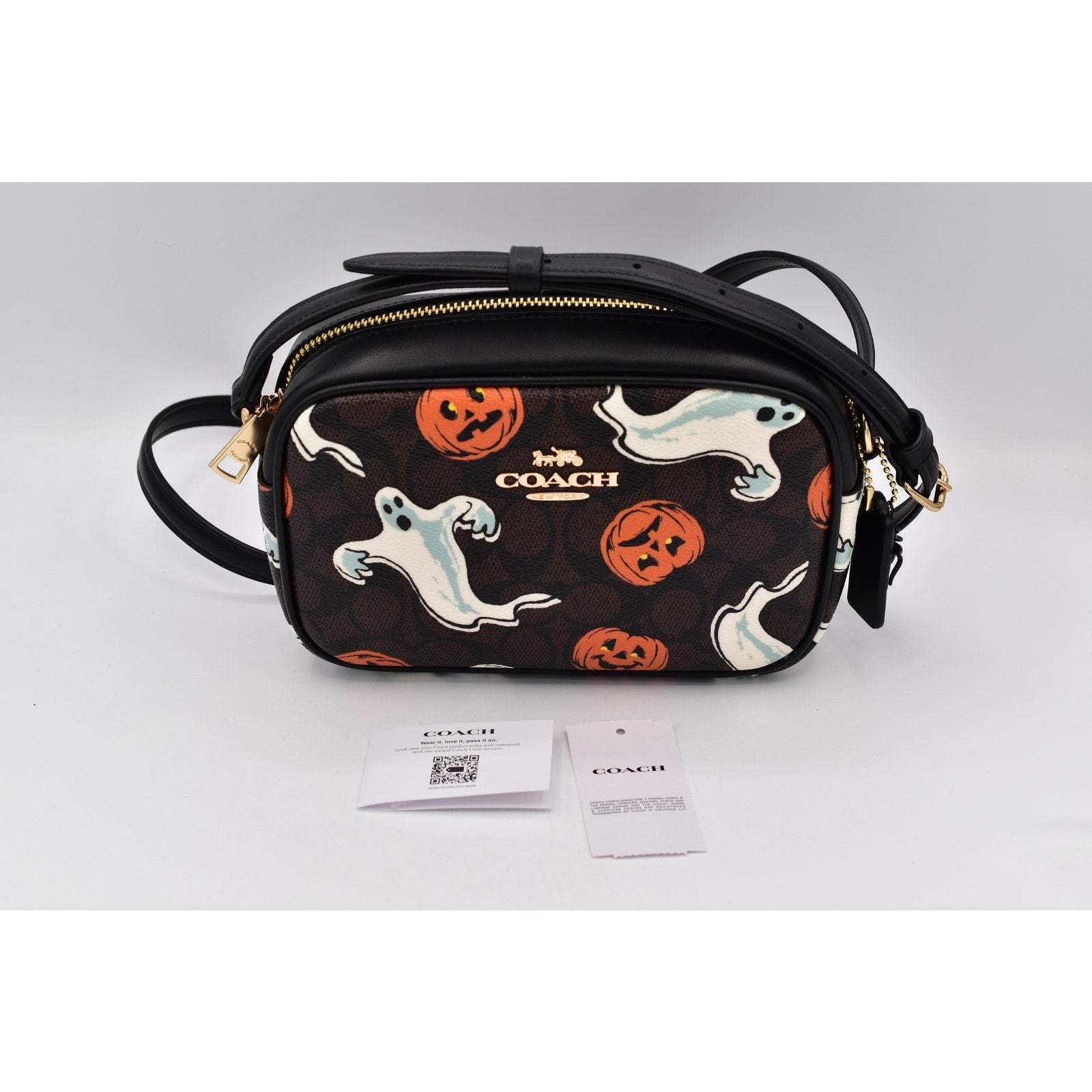 Coach Halloween Mini Jamie Camera Bag with Pumpkin Ghost Print