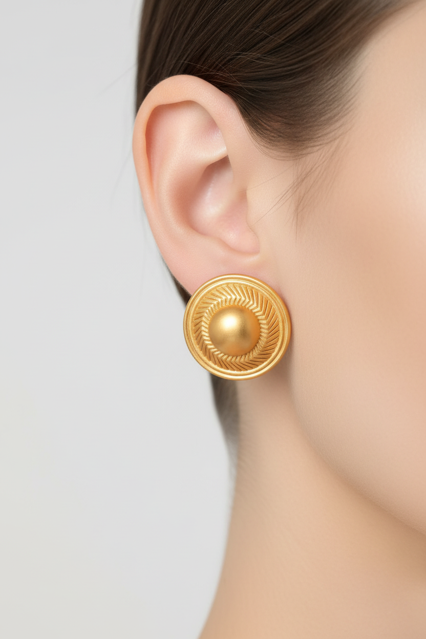 Chunky Monet Matte Button Earrings