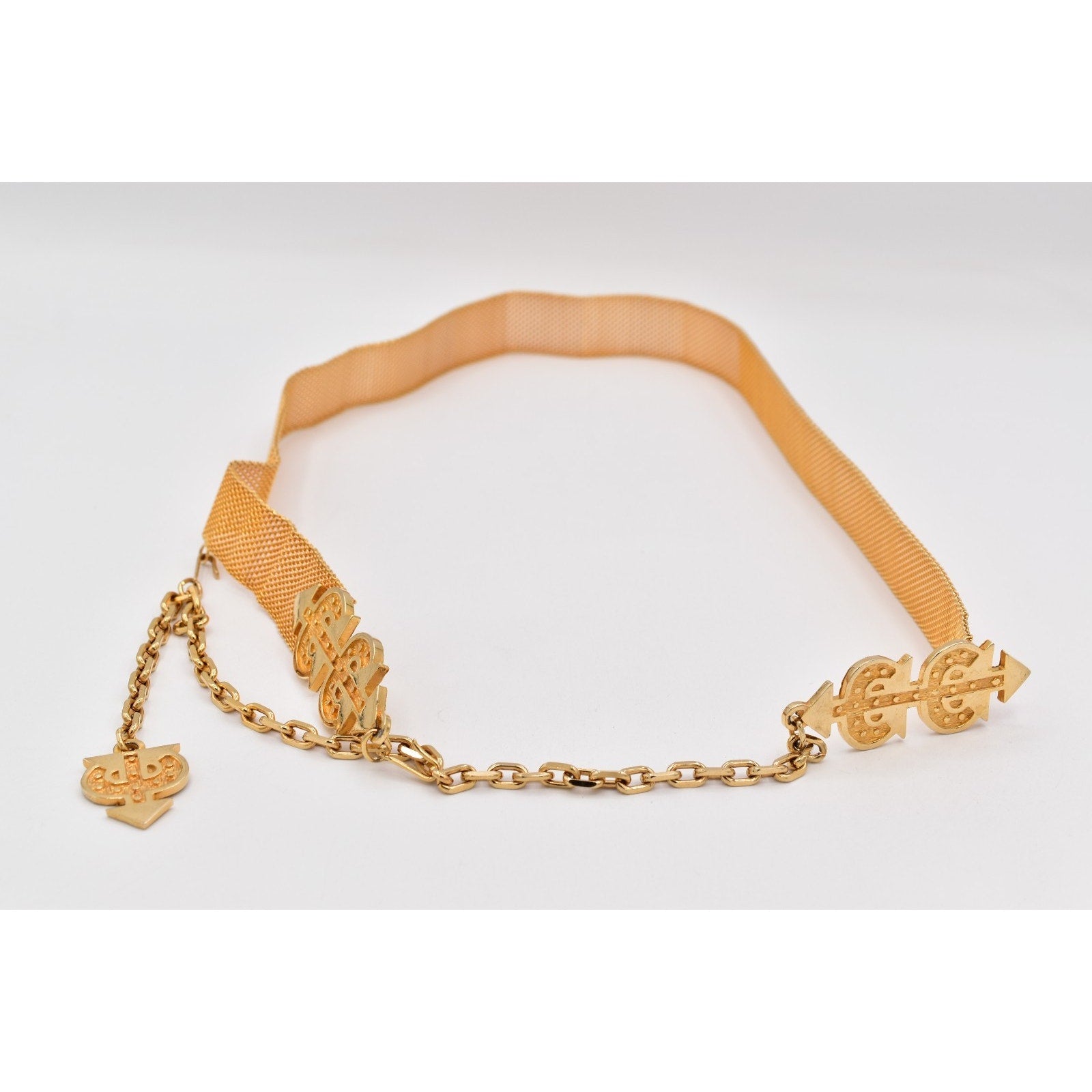 Gold Mesh Arrow Chain Belt