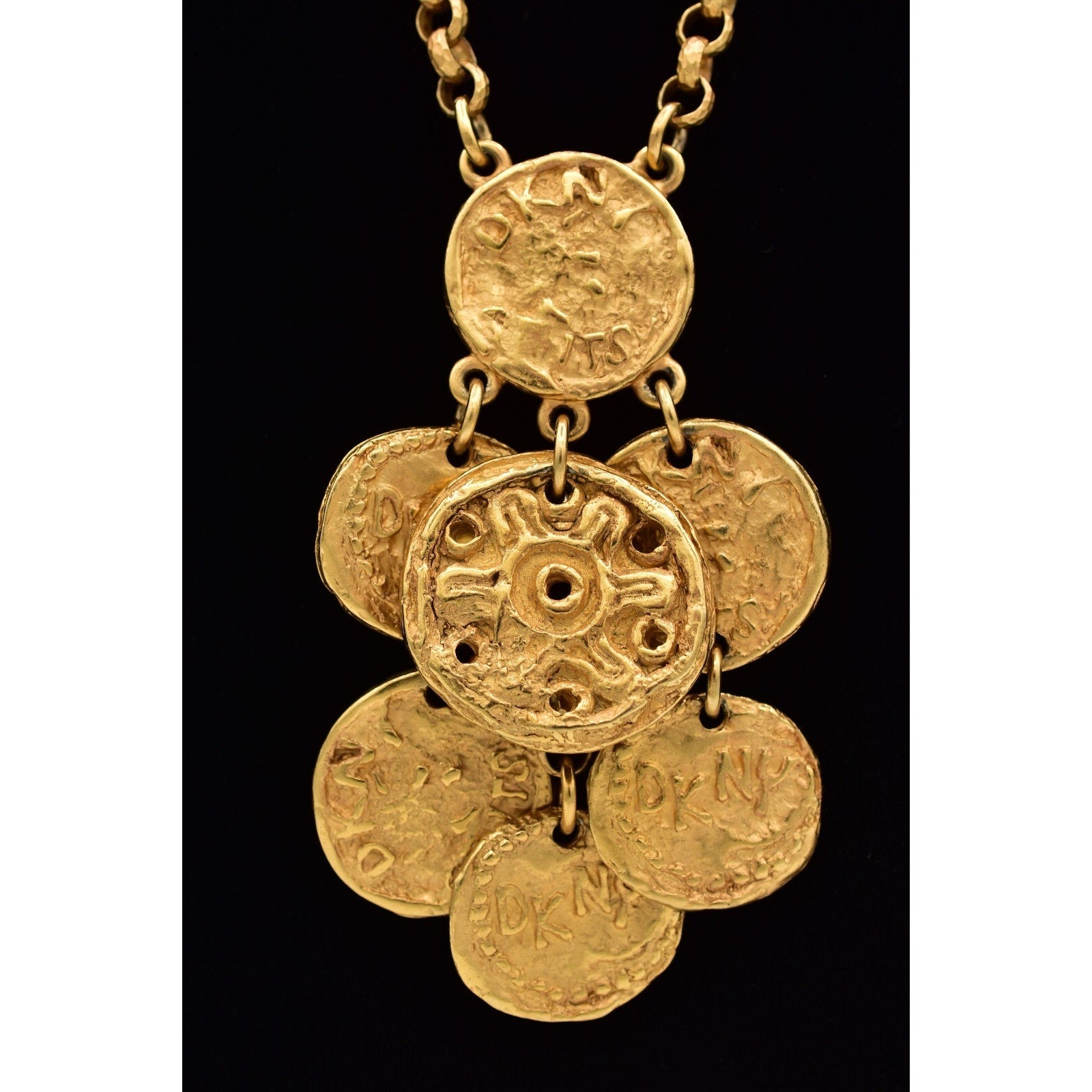DKNY Etruscan Medallion Coin Necklace