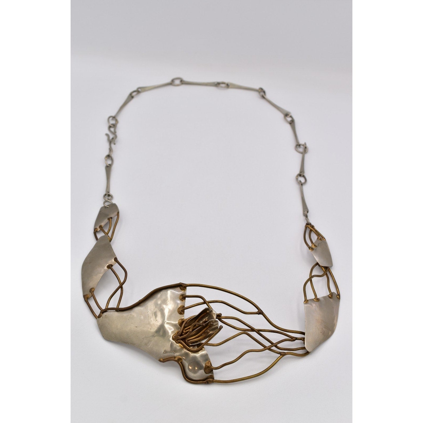 Joseph Boris Brutalist Mixed-Metal Flower Chain Belt