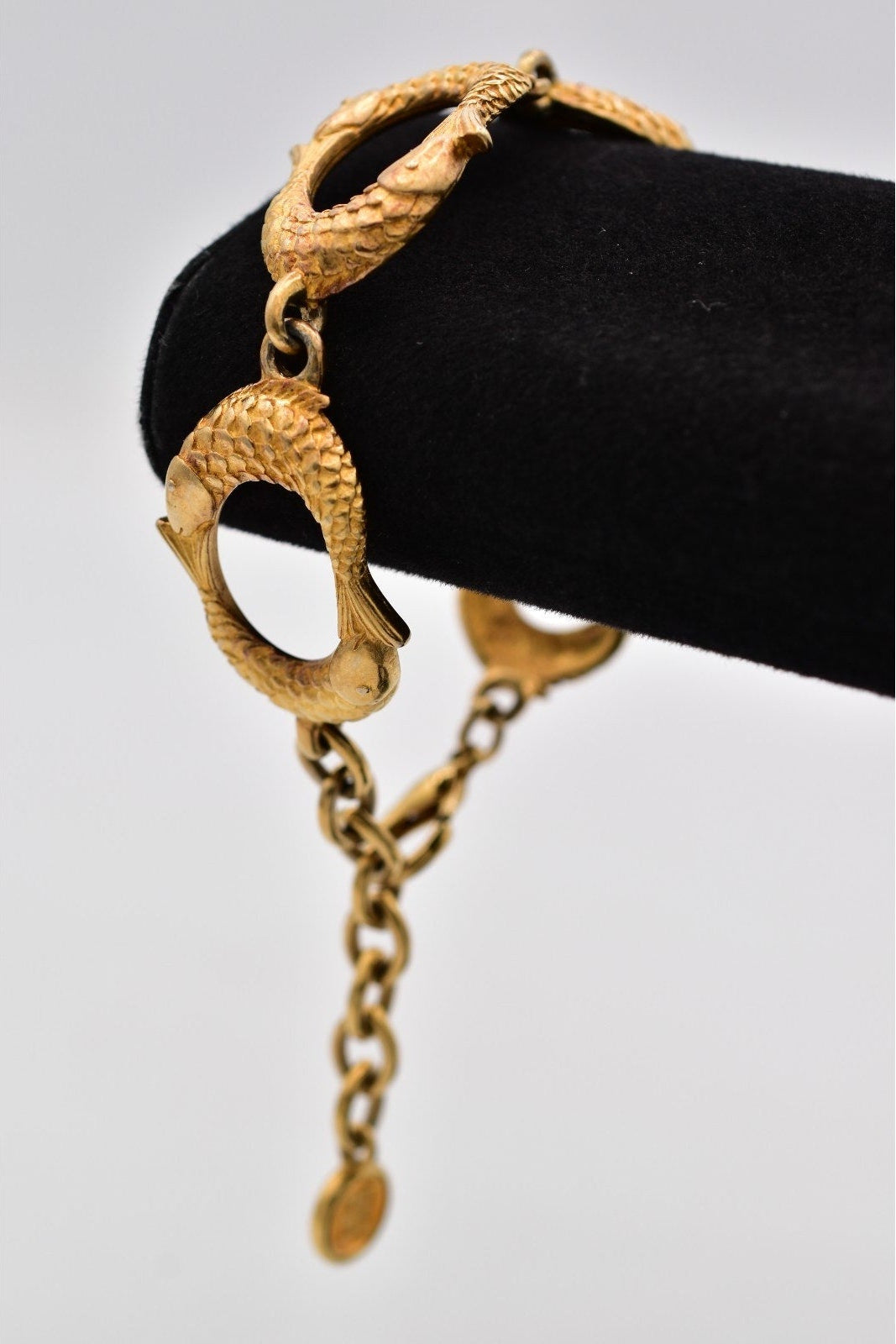 Givenchy Vintage Gold Koi Fish Link Bracelet