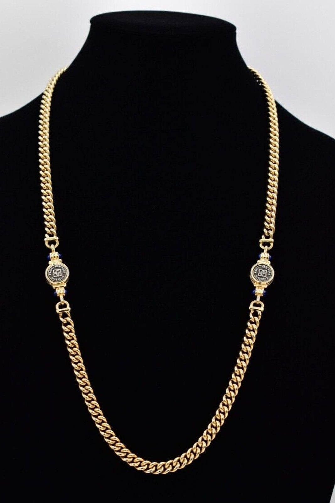 Givenchy Vintage Logo Coin Station Necklace