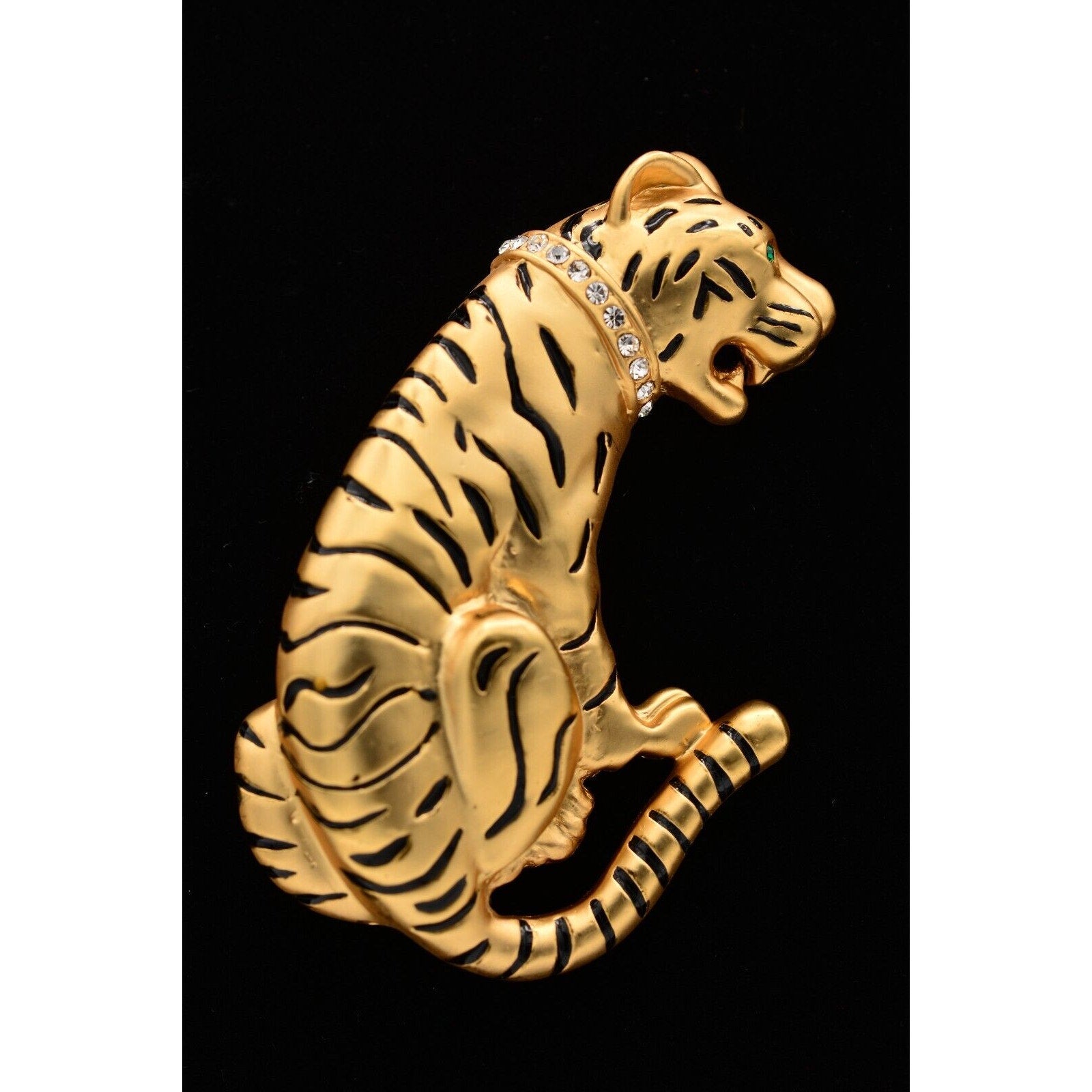 Large Matte Gold Tiger Brooch