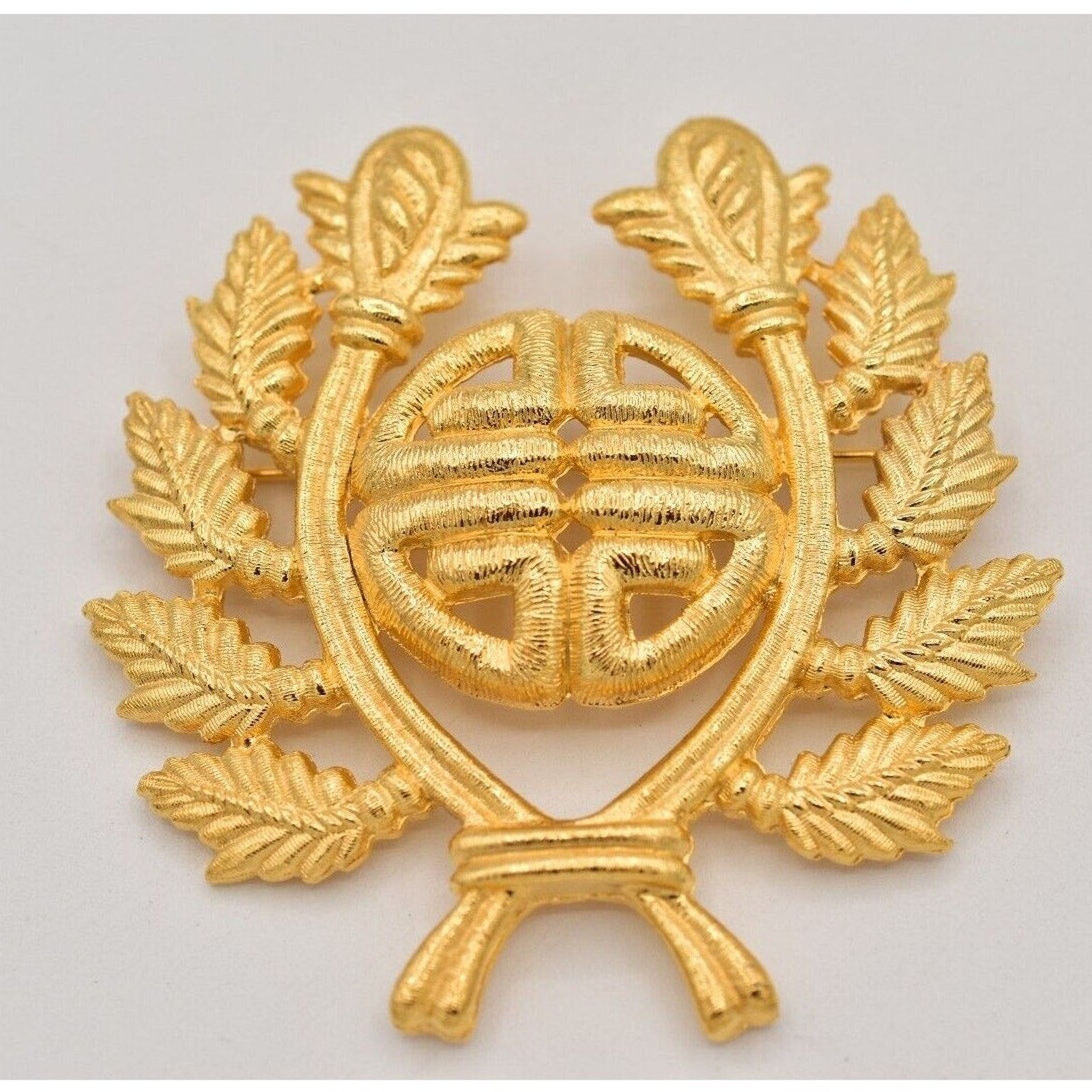 Givenchy Leaf Crest Logo Brooch