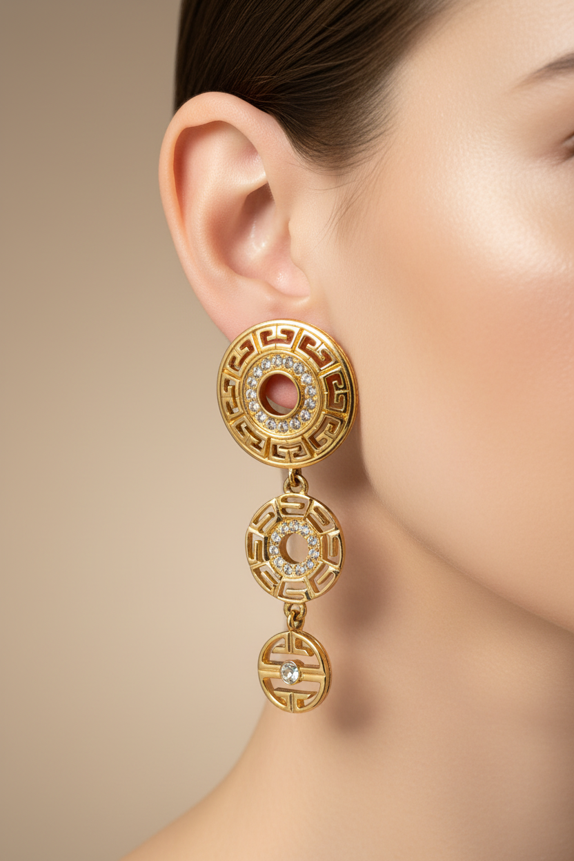 Givenchy Vintage Runway Logo Drop Earrings