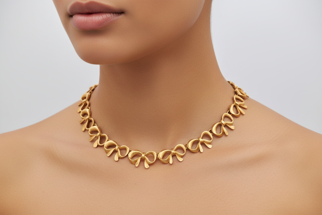 Anne Klein Vintage Bow Collar Necklace