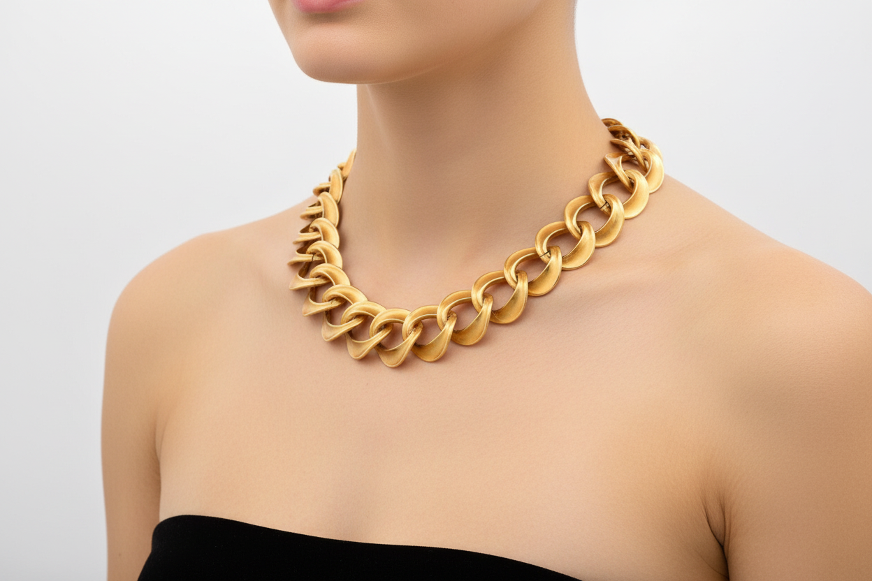 Anne Klein Gold Chunky Link Statement Necklace