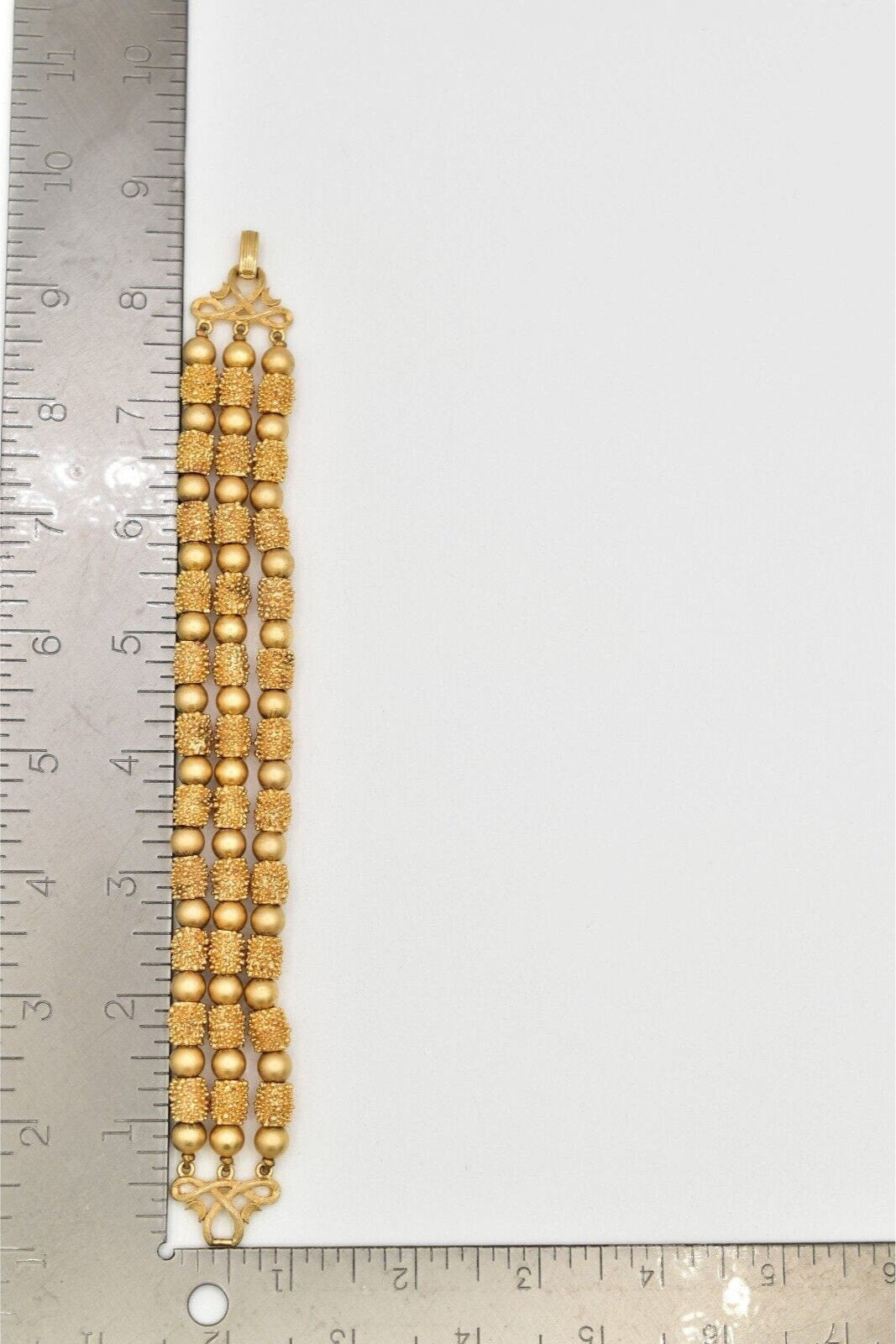 Crown Trifari Vintage Gold Beaded Bracelet