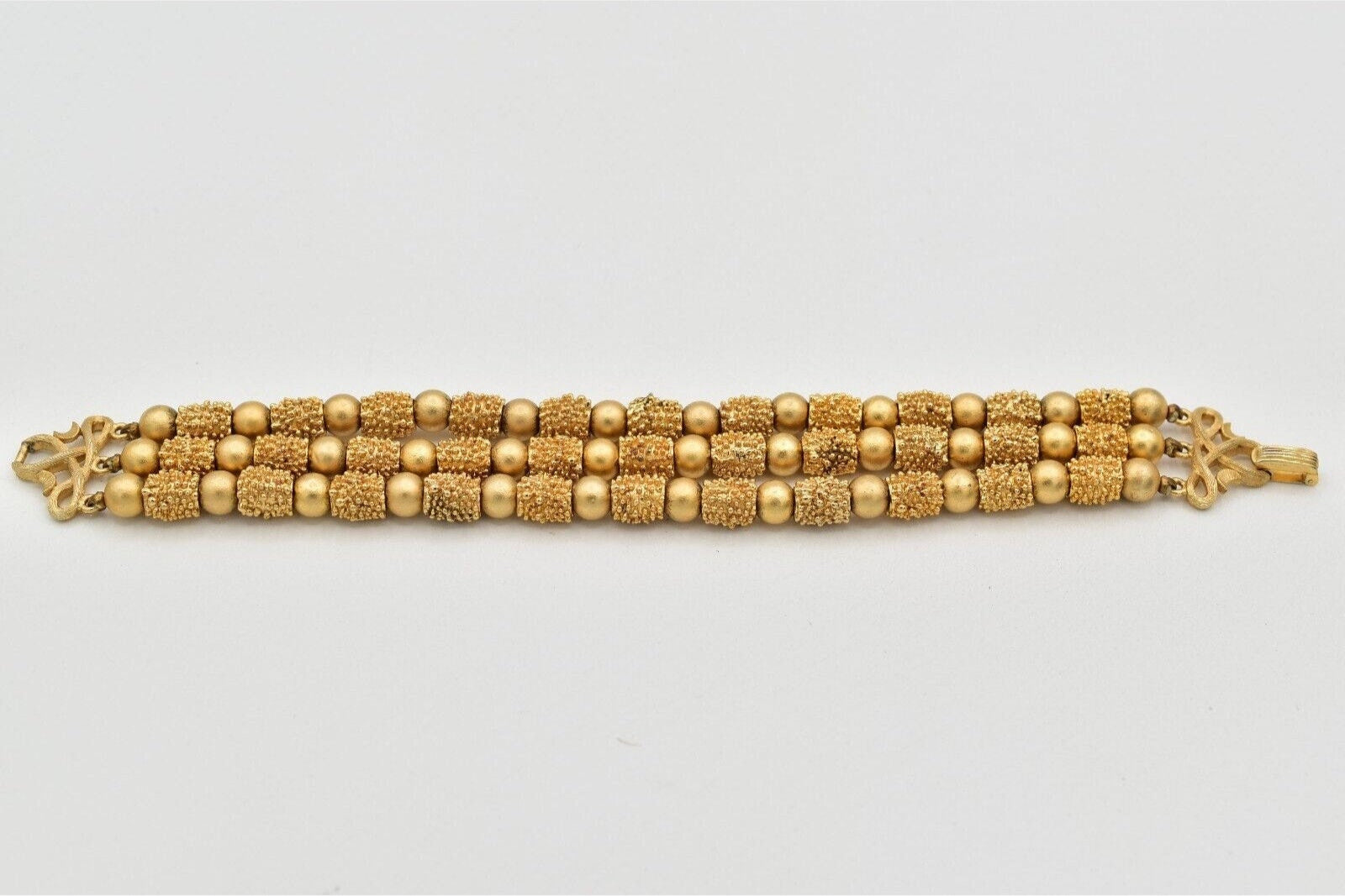 Crown Trifari Vintage Gold Beaded Bracelet