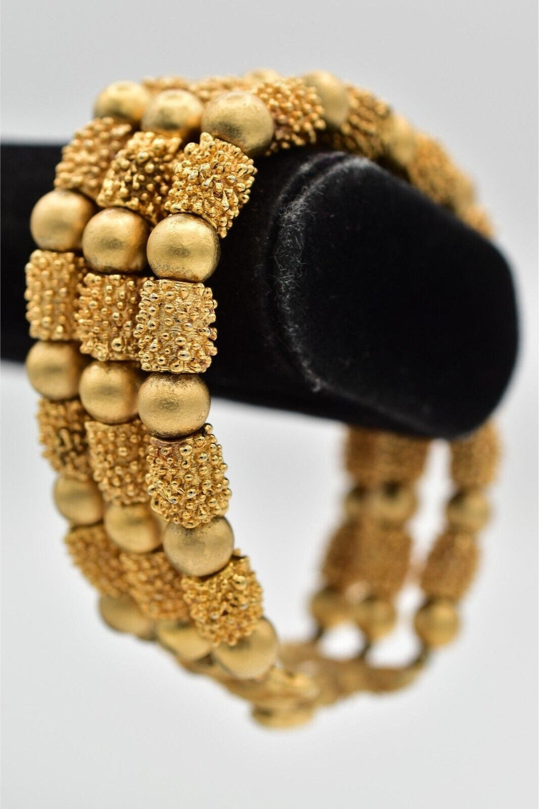 Crown Trifari Vintage Gold Beaded Bracelet