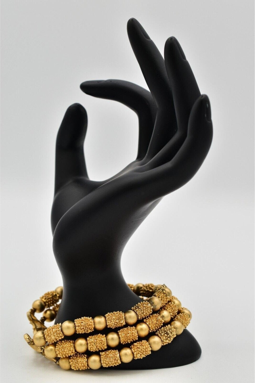 Crown Trifari Vintage Gold Beaded Bracelet
