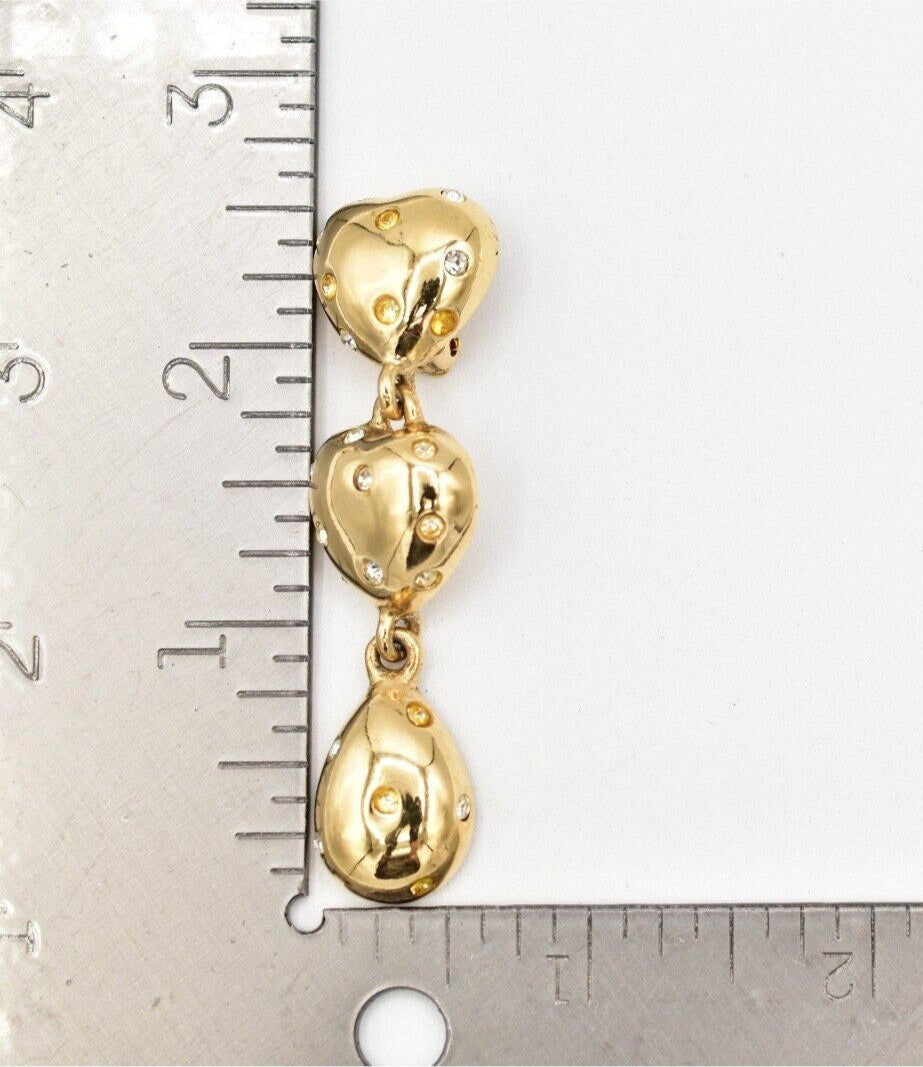 Vintage Givenchy Heart Dangle Gold Earrings