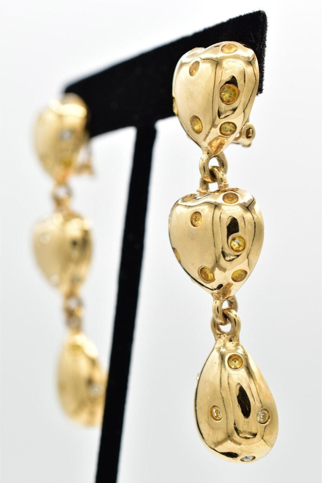 Vintage Givenchy Heart Clip On Earrings Side