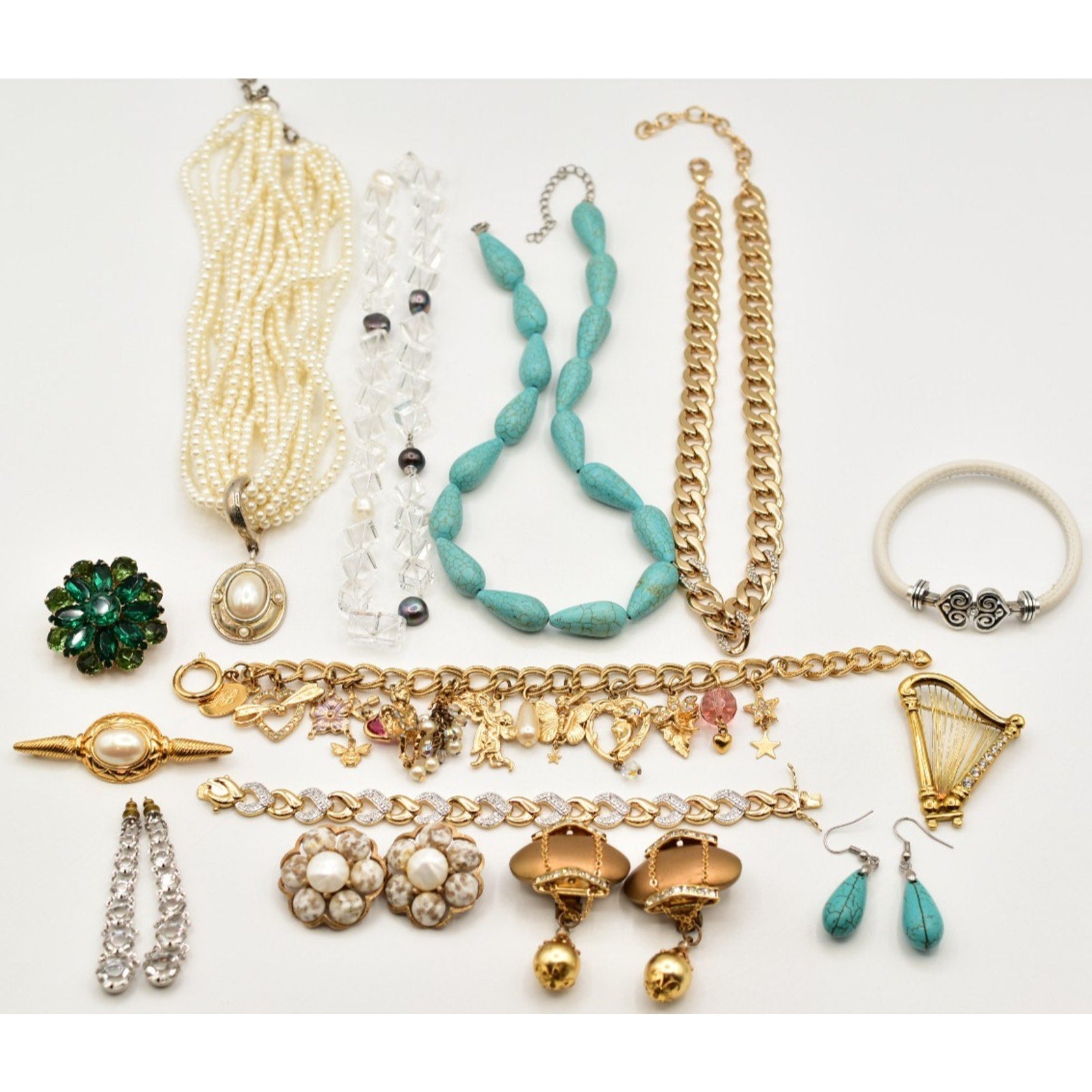 15-Piece Vintage Jewelry Lot – High-Quality Estate Collection with Monet & Kirks Folly