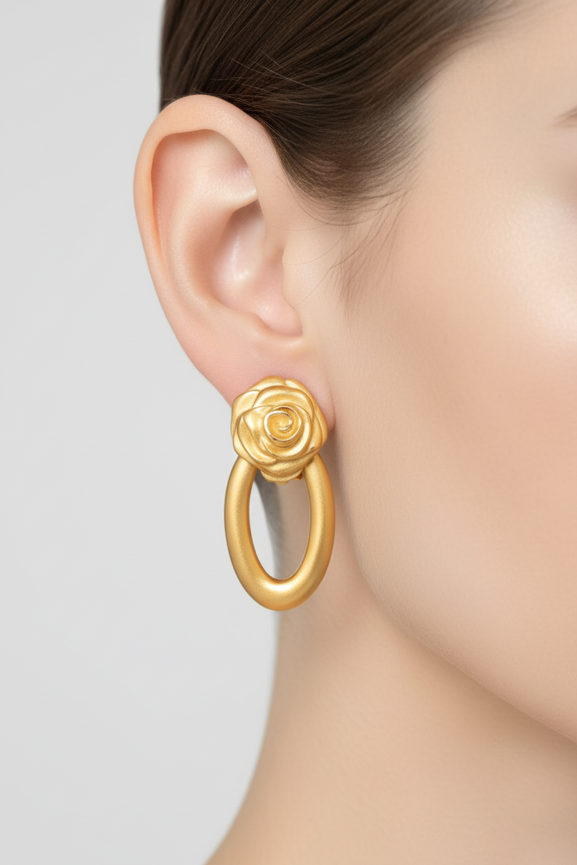 Givenchy Vintage Rose Flower Earrings