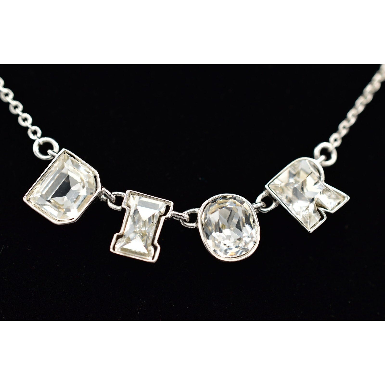 Christian Dior Logo Crystal Letter Necklace