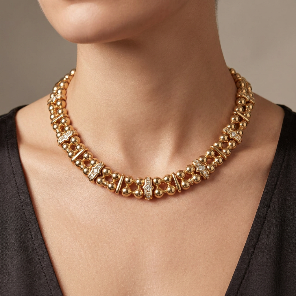 Christian Dior Vintage Rhinestone Crystal Collar Heavy Necklace