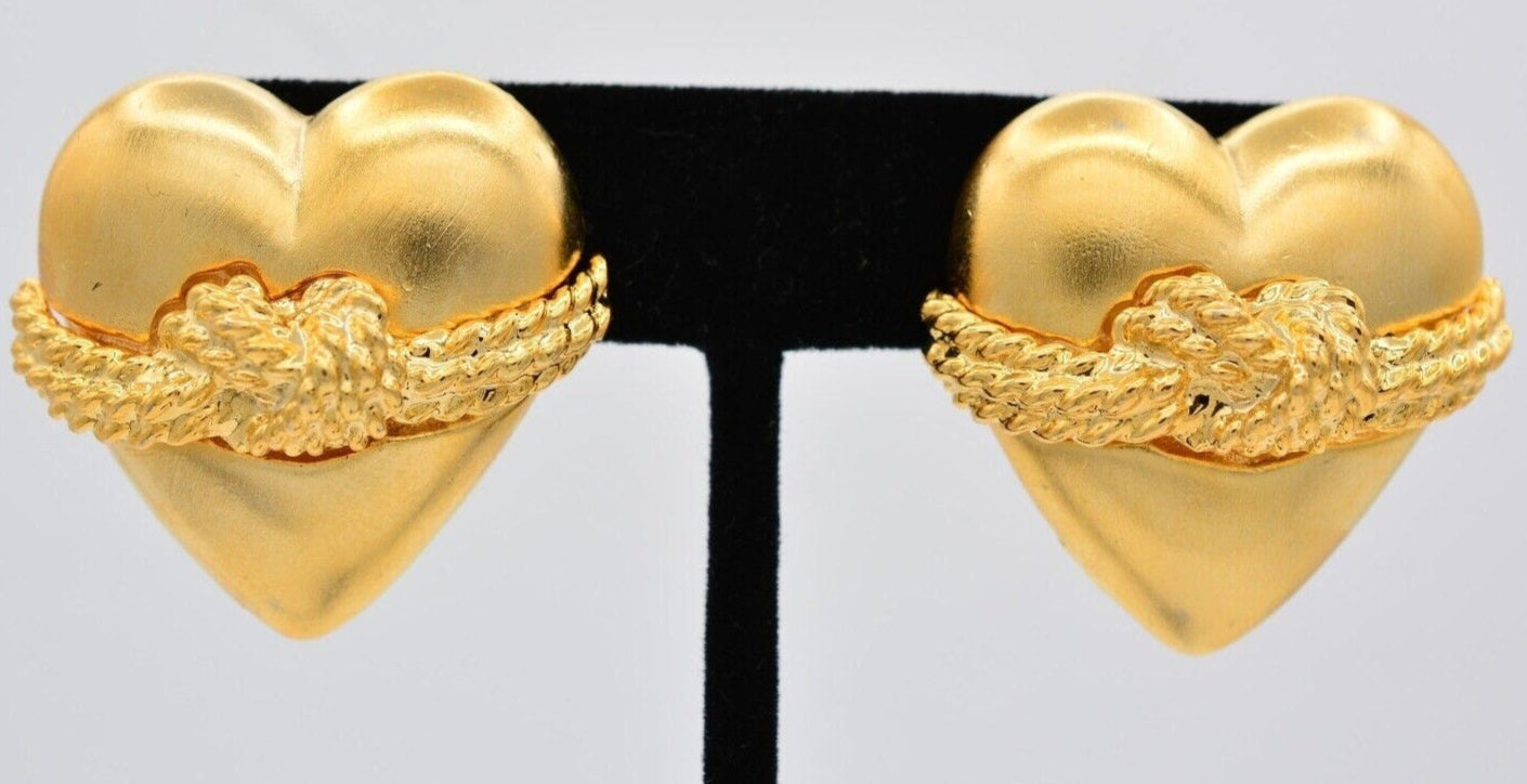 Vintage Matte Heart Earrings