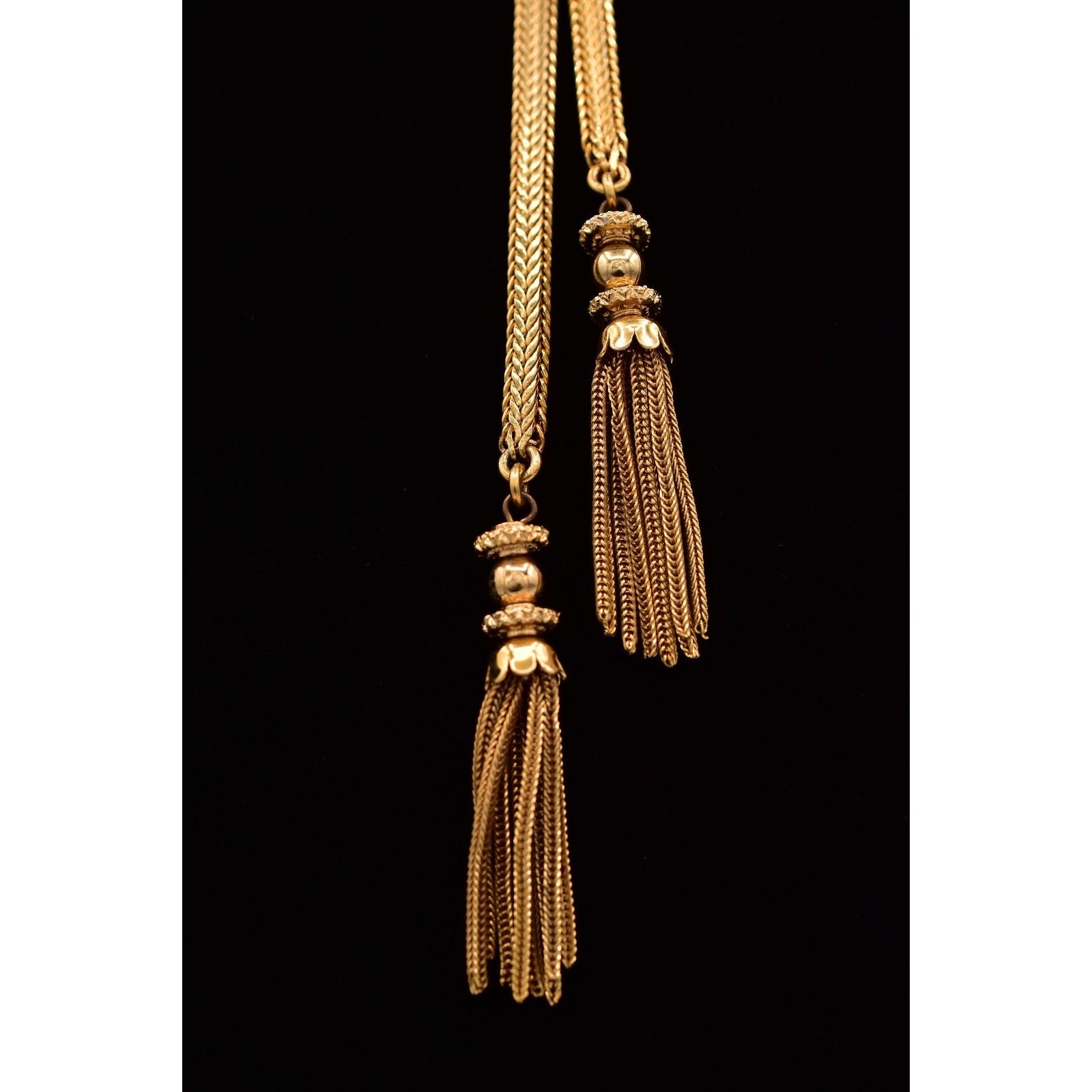Monet Gold Lariat Tassel Drop Necklace