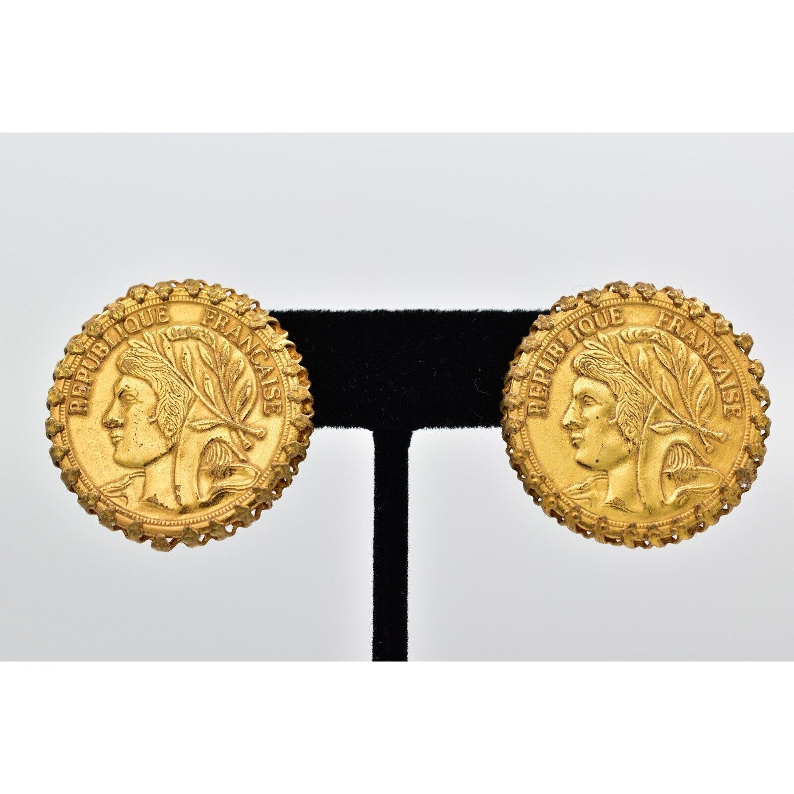 Miriam Haskell French Coin Earrings