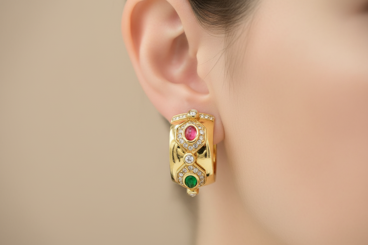 Dior Vintage Cabochon Statement Earrings