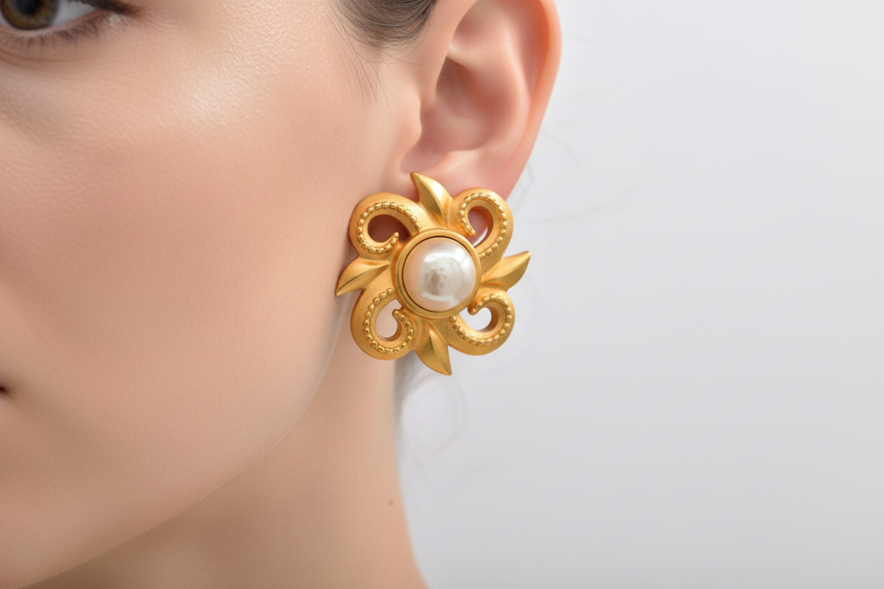 Karl Lagerfeld Chunky Pearl Earrings